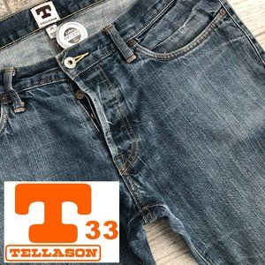 Tellason - Selvedge - Slim Tapered - Cone Mills Button Fly Jeans size 33